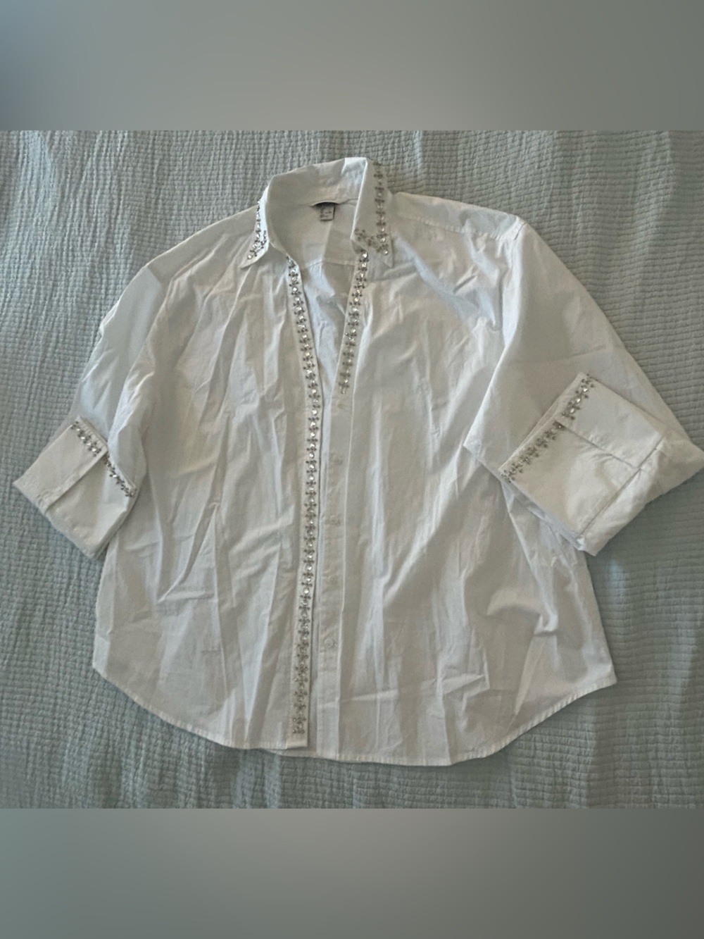 H&M Edition Rhinestone-Embellished Pullover Shirt - Picture 3 of 7